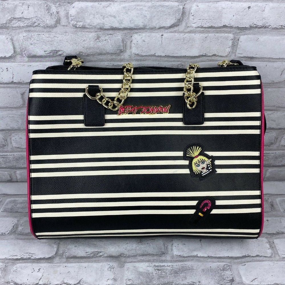 Betsey Johnson Lipstick Applique Hand Bag Purse